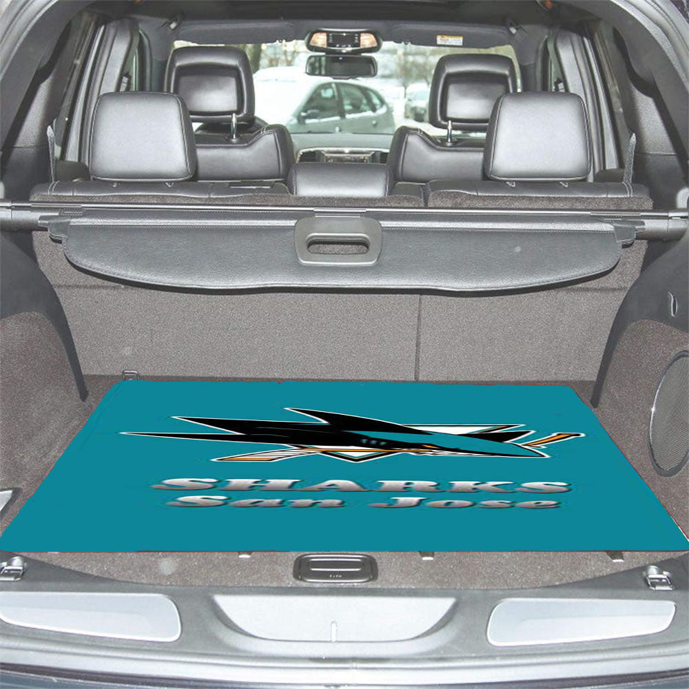 San Jose Sharks Logo Aqua Car Trunk Mat Non Slip