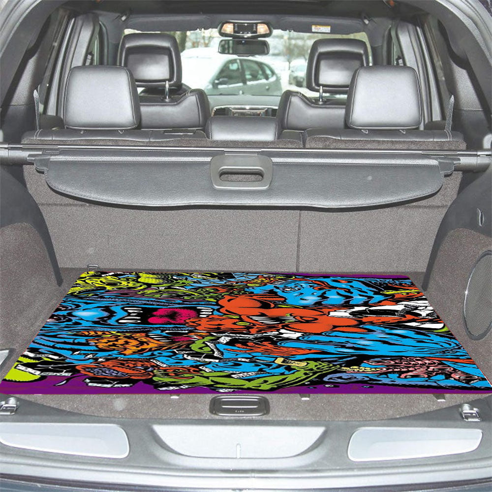 Santa Cruz Skateboard Art Car Trunk Mat Non Slip
