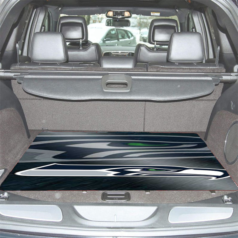 Seattle Seahawks Diagonal Blur Car Trunk Mat Non Slip