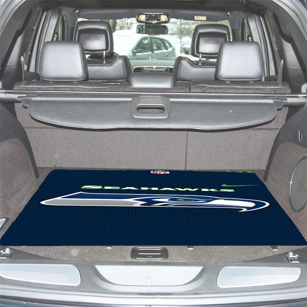 Seattle Seahawks Fiber Blue Nfl Pictures Car Trunk Mat Non Slip