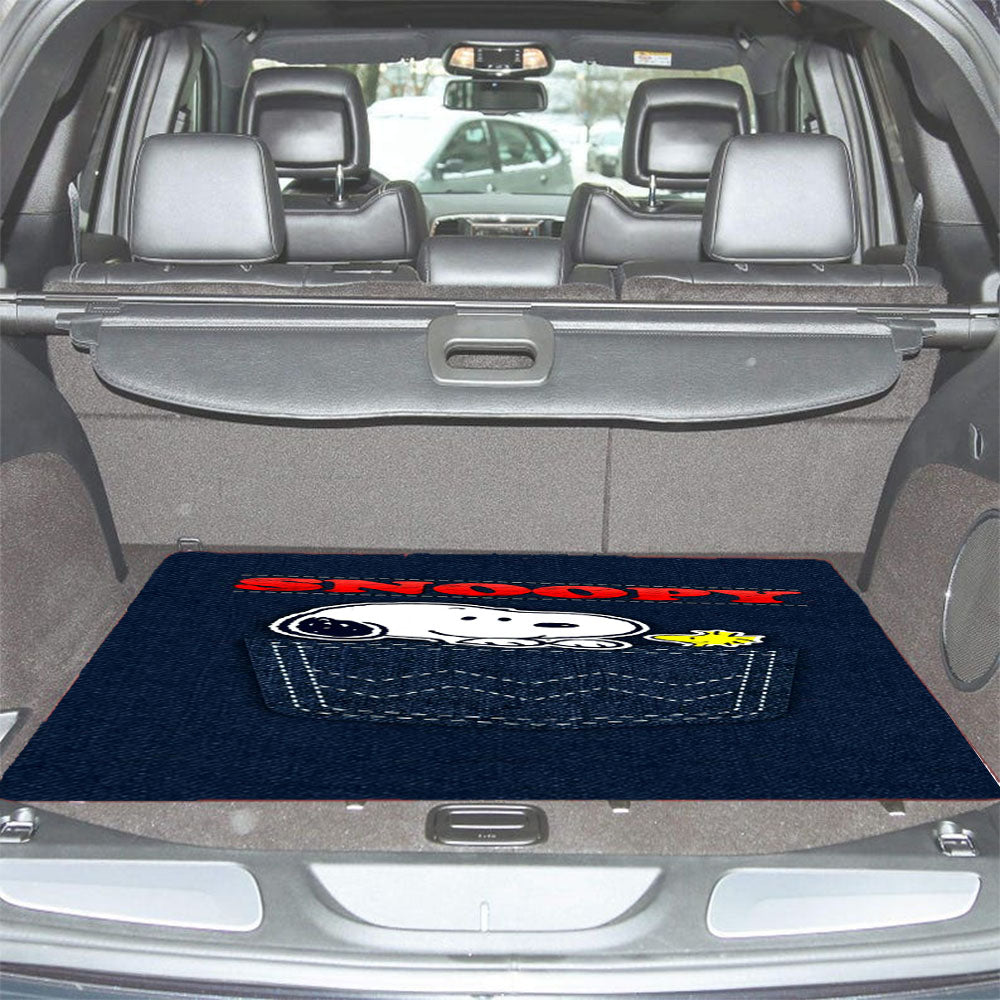 Snoopy Peanuts Pants Denim Pocket Car Trunk Mat Non Slip