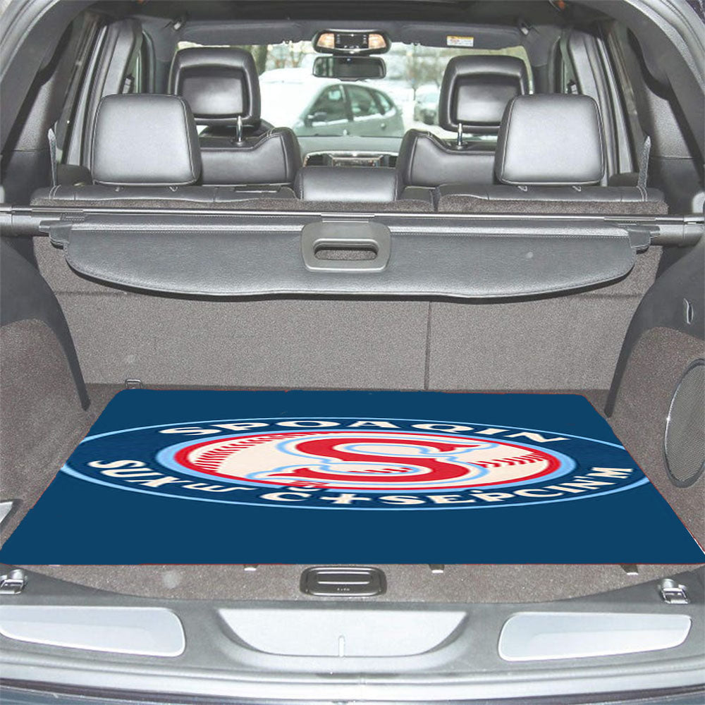Spoaqin Indians Baseball Logo Blue Car Trunk Mat Non Slip
