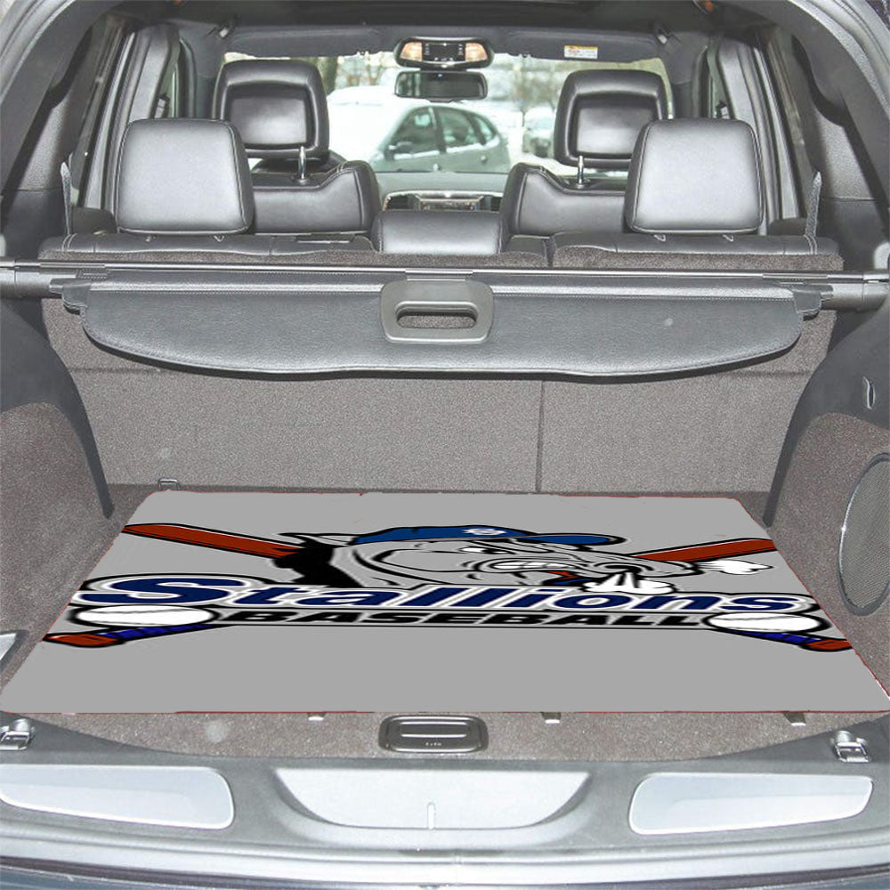 Stallions Baseball Logo Gray Car Trunk Mat Non Slip