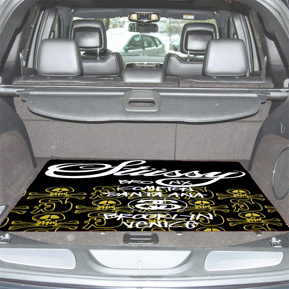 Stussy Skulls Pattern Car Trunk Mat Non Slip