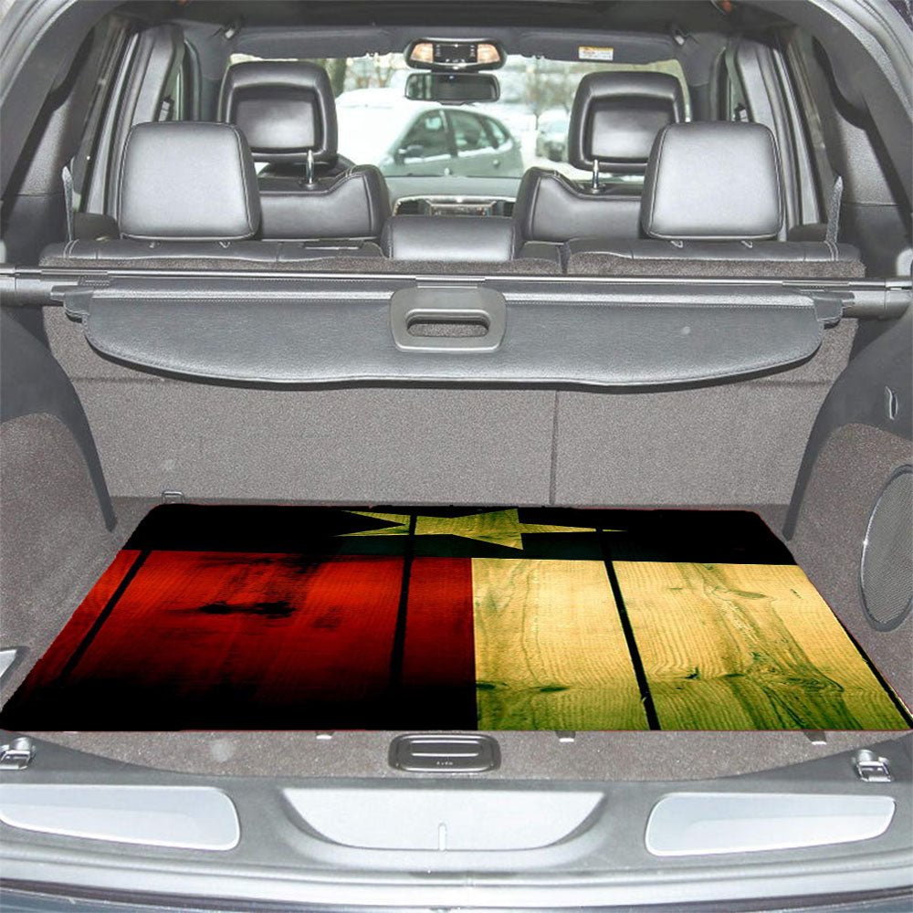 Texas Flag Wood Car Trunk Mat Non Slip