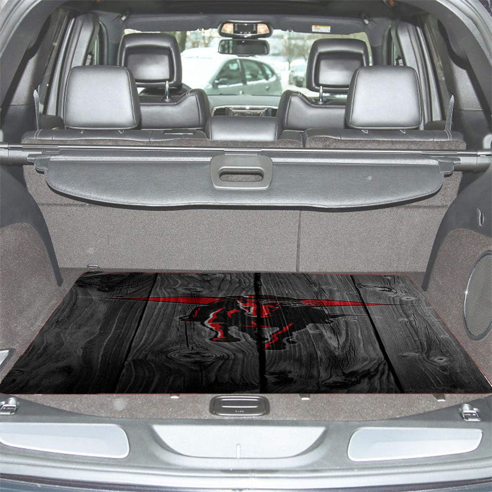 Texas Tech Red Raiders Logo Dark Wood Wallpaper Car Trunk Mat Non Slip