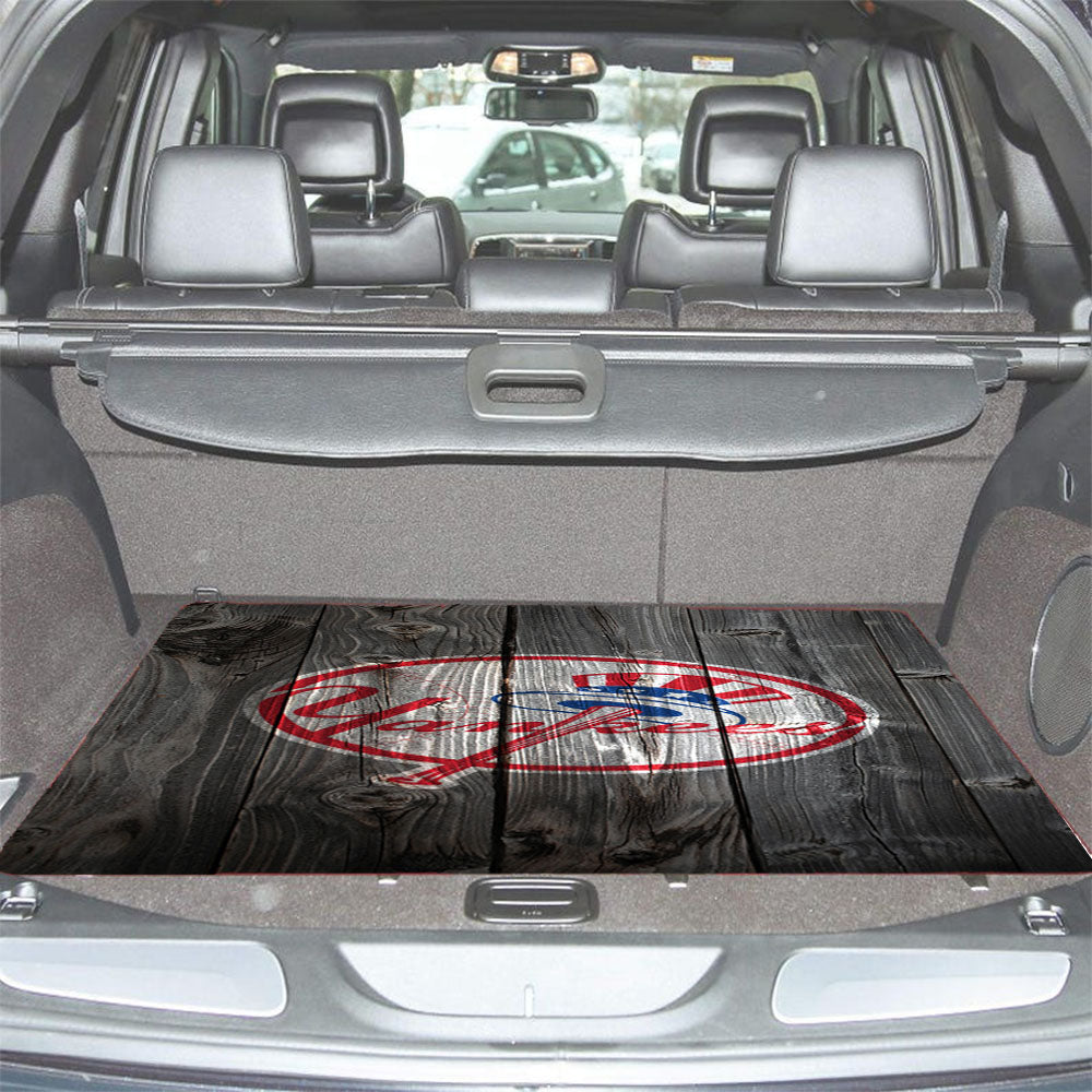 The New York Yankees Mlb Logo Dark Wood Wallpaper Car Trunk Mat Non Slip