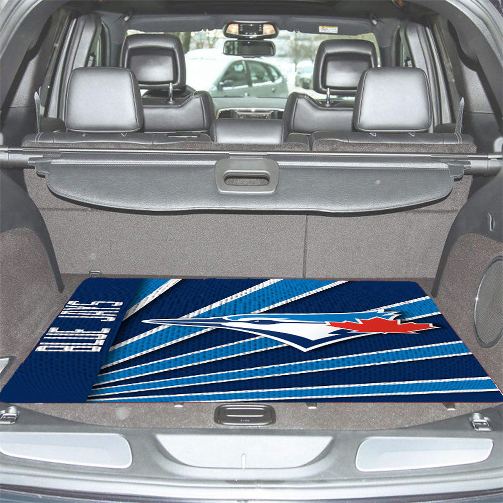Toronto Blue Jays Stripe Wallpaper Car Trunk Mat Non Slip
