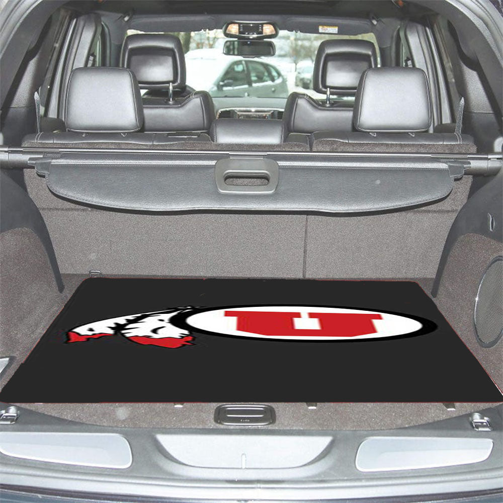 Utah State Logo On Grey Car Trunk Mat Non Slip