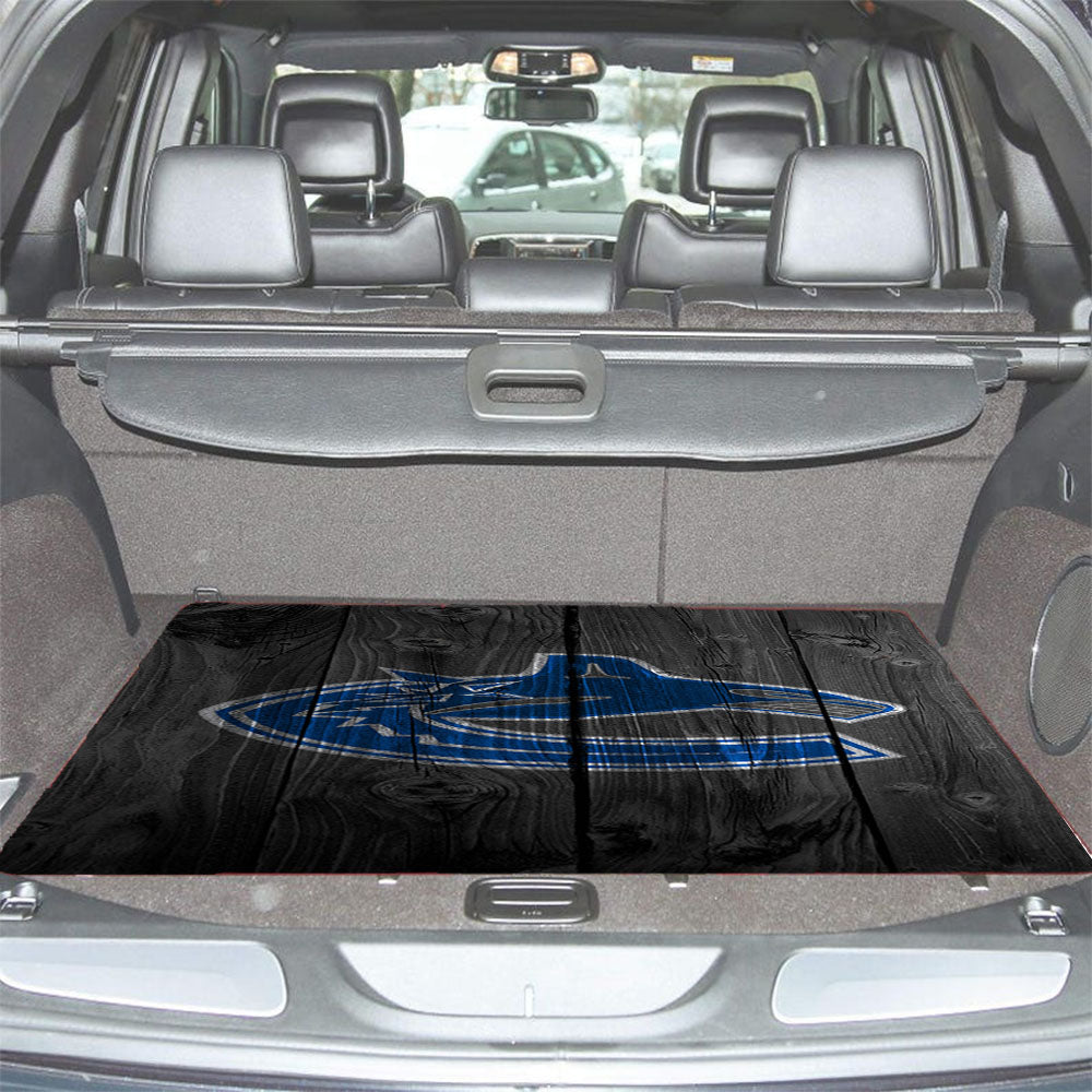 Vancouver Canucks Nhl Logo Dark Wood Wallpaper Car Trunk Mat Non Slip