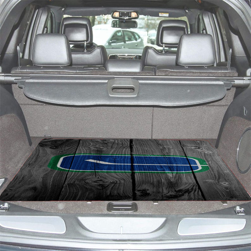 Vancouver Nhl Logo Dark Wood Wallpaper Car Trunk Mat Non Slip