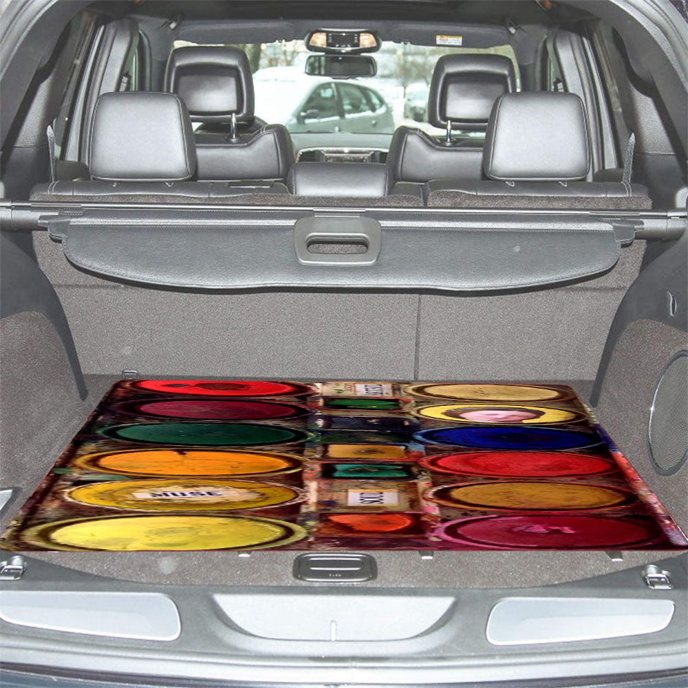Vintage Water Color Palette Car Trunk Mat Non Slip