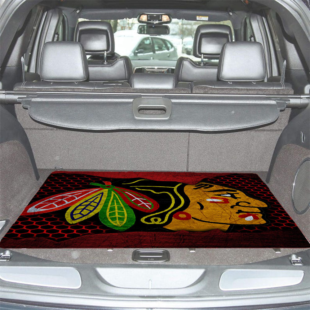 Wallpaper Sport Logo Nhl Hockey Chicago Blackhawks Car Trunk Mat Non Slip