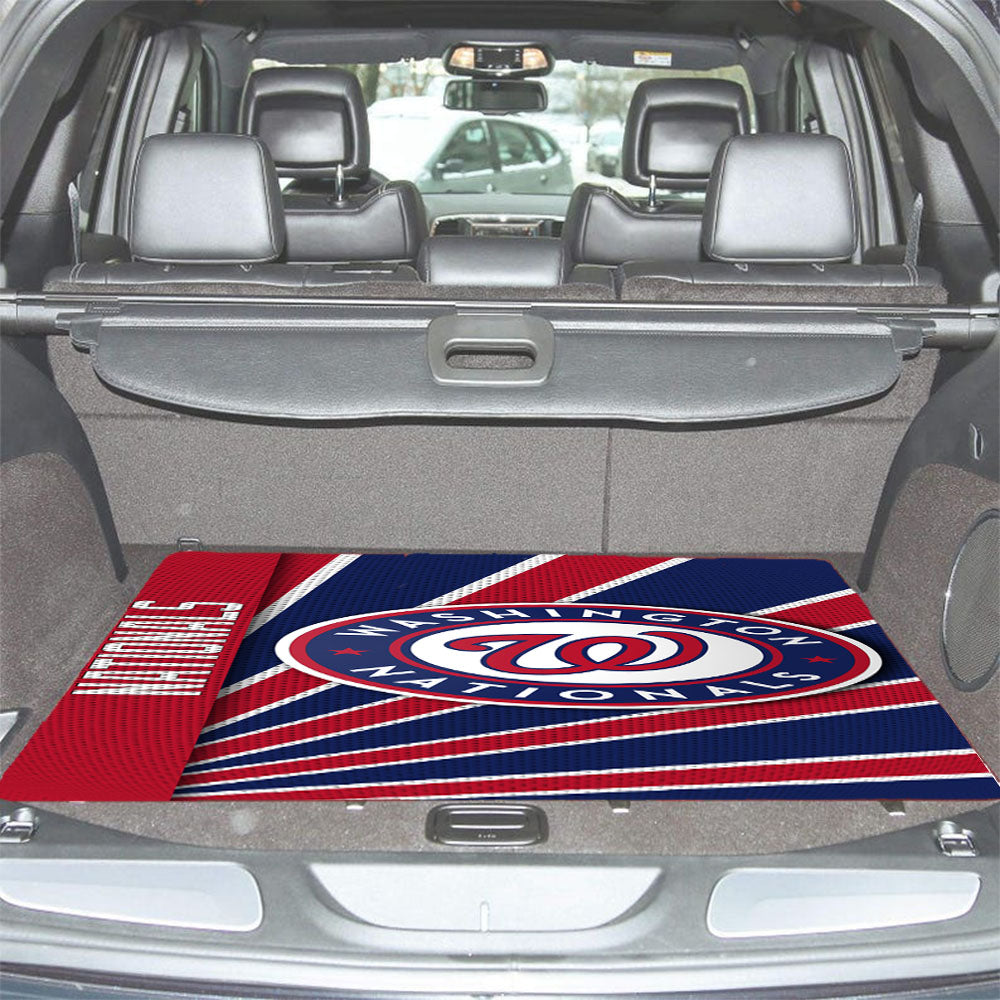 Washington Nationals Stripe Wallpaper Car Trunk Mat Non Slip
