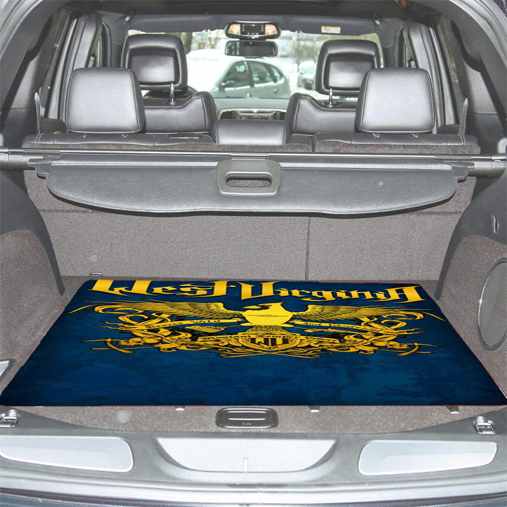 West Virginia Crest Blue Logo Car Trunk Mat Non Slip