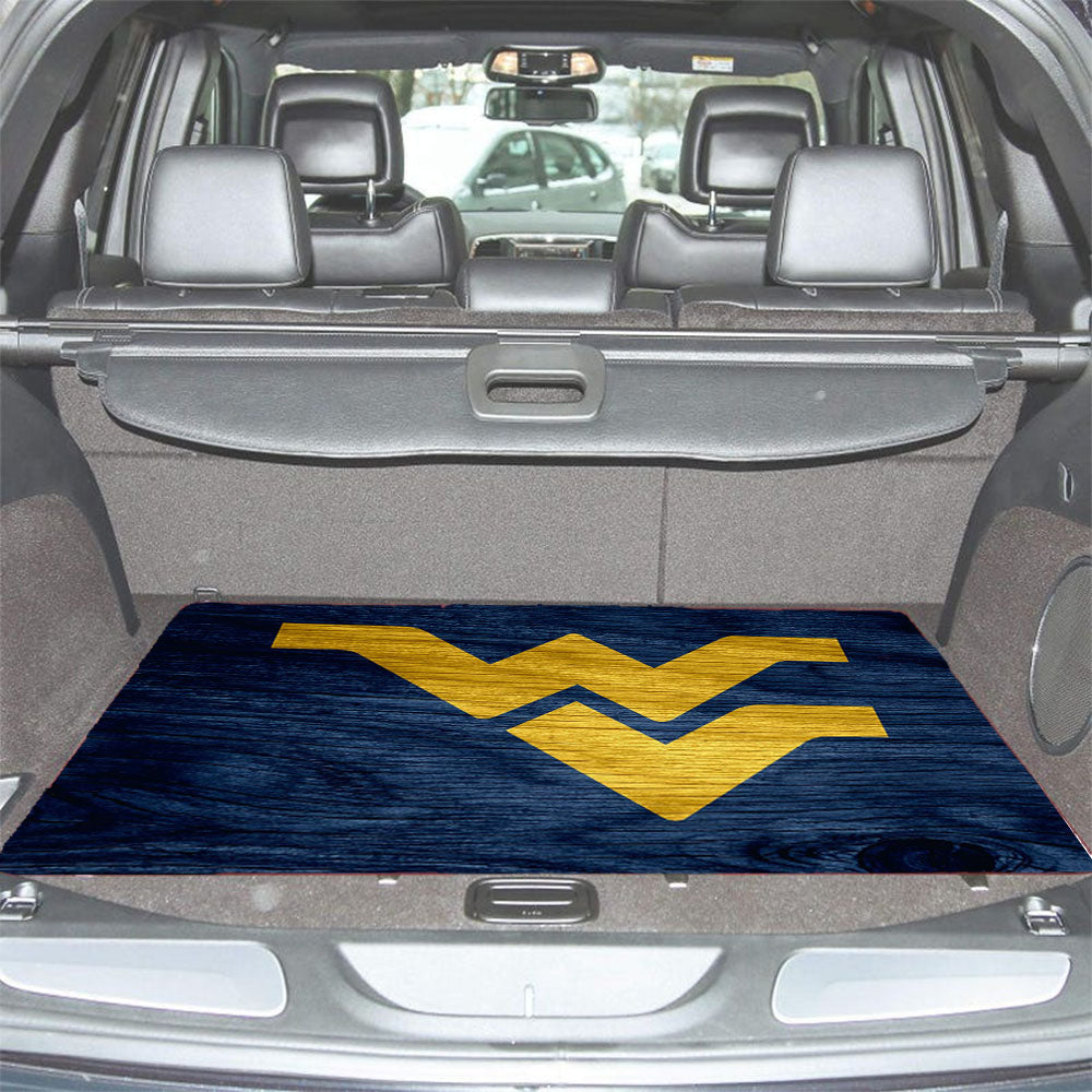 West Virginia Logo Wood Wallpaper Car Trunk Mat Non Slip