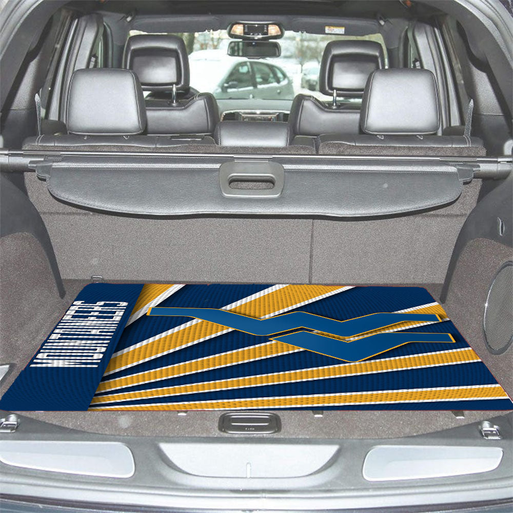 West Virginia Mountaineers Stripe Wallpaper Car Trunk Mat Non Slip