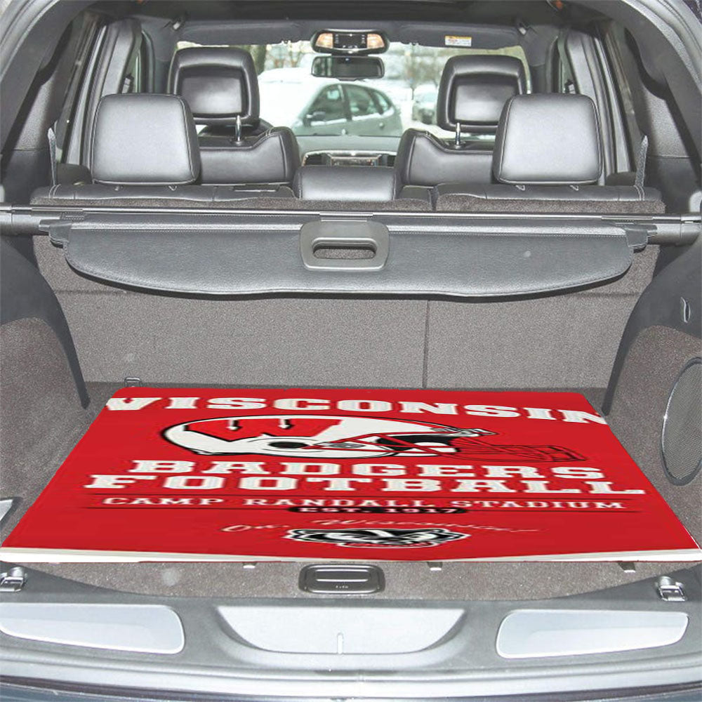 Wisconsin Badgers Champ Banner Car Trunk Mat Non Slip