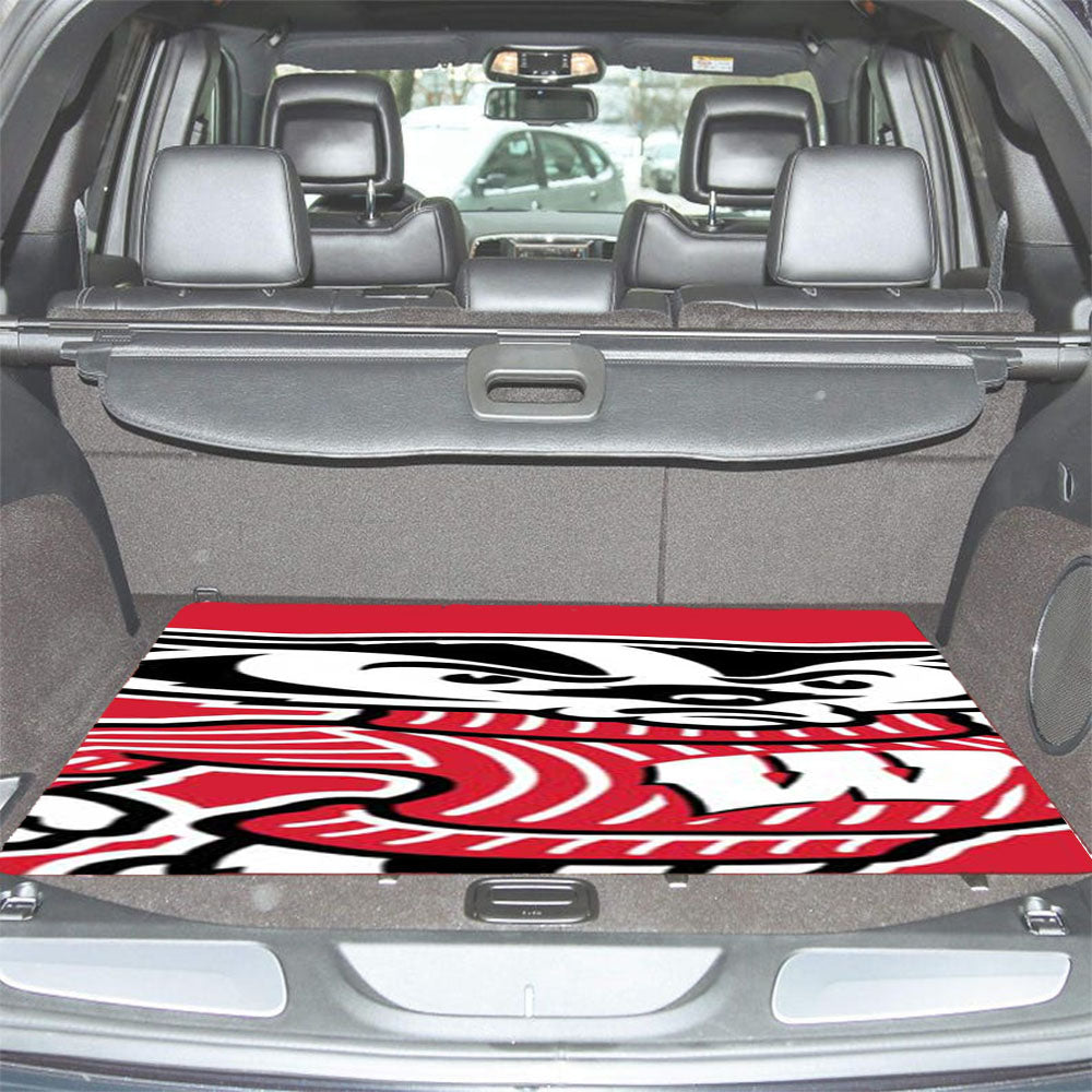Wisconsin Badgers Logo Red Car Trunk Mat Non Slip