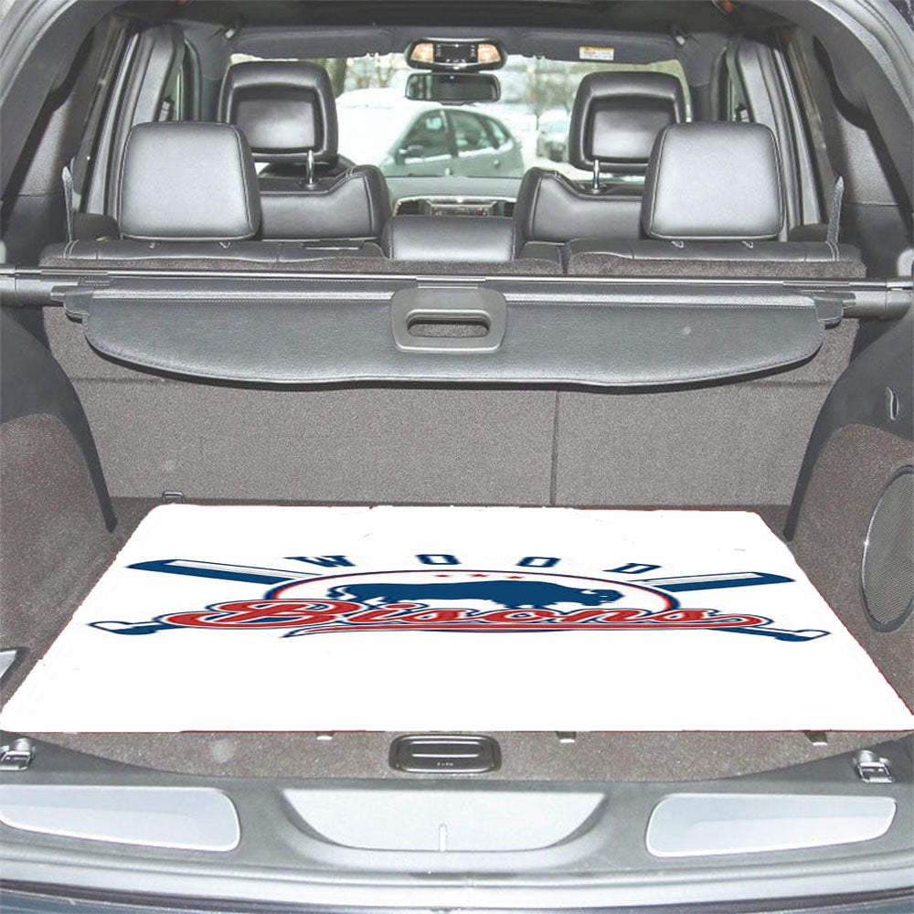 Wood Bisons Baseball Loogo White Car Trunk Mat Non Slip