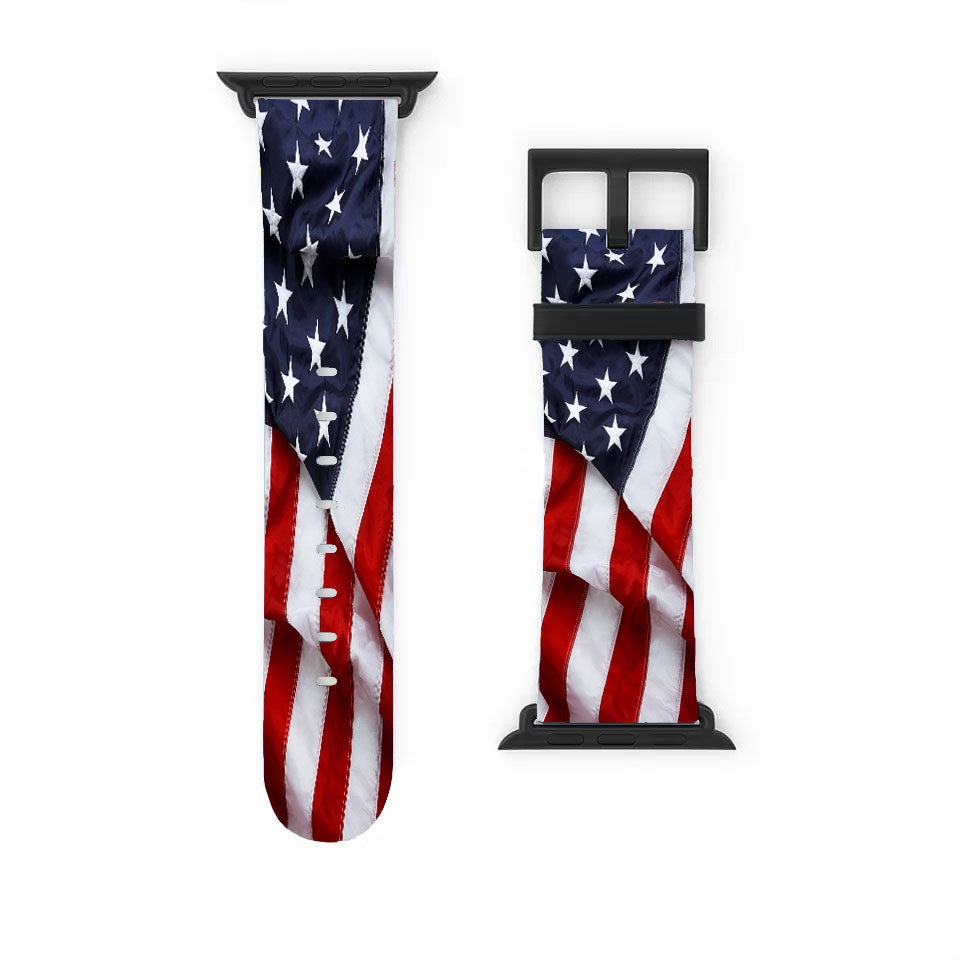 American Flag Ruffled Apple Watch Band 38Mm - 44Mm