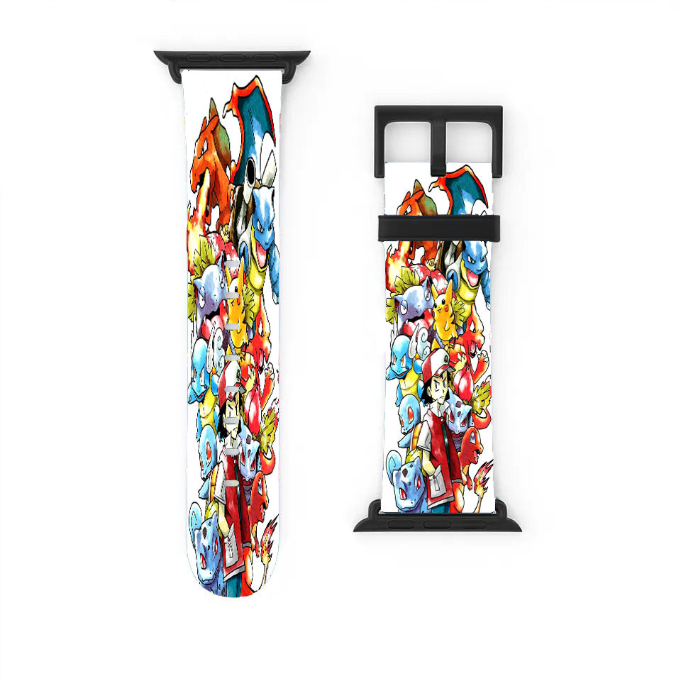 Ash Ketchum And Pokemon Watercolor Apple Watch Band 38Mm - 44Mm