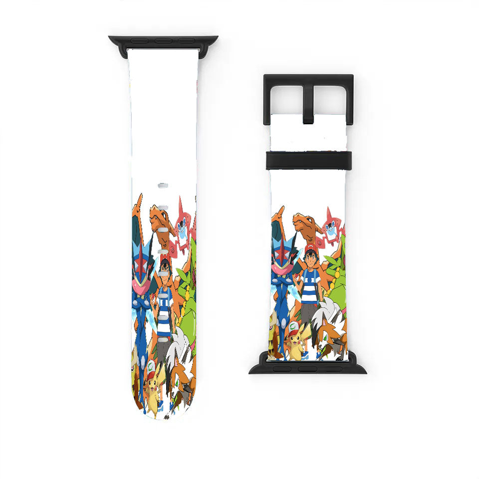 Ash Ketchum With Pokemon Collections Apple Watch Band 38Mm - 44Mm