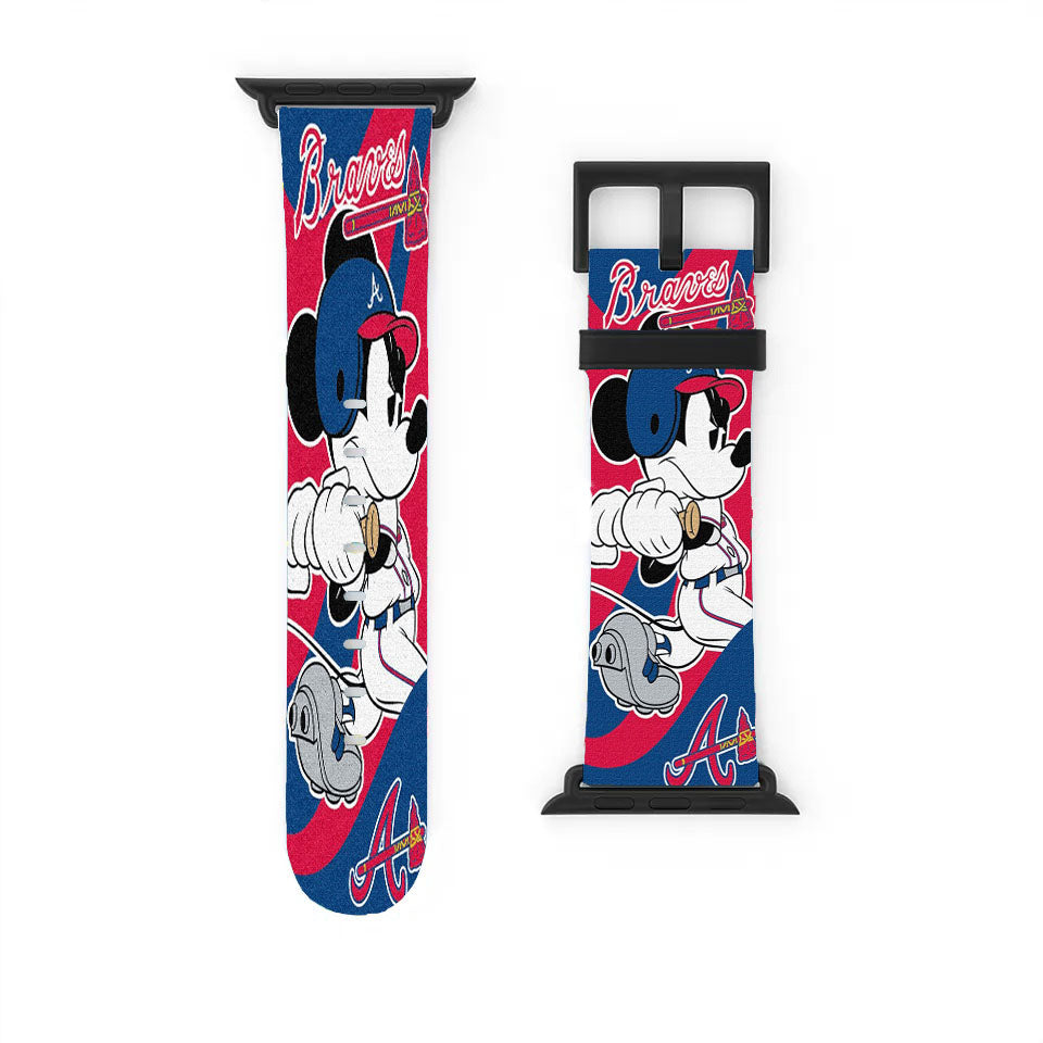 Atlanta Braves Disney Mickey Mouse Apple Watch Band 38Mm - 44Mm