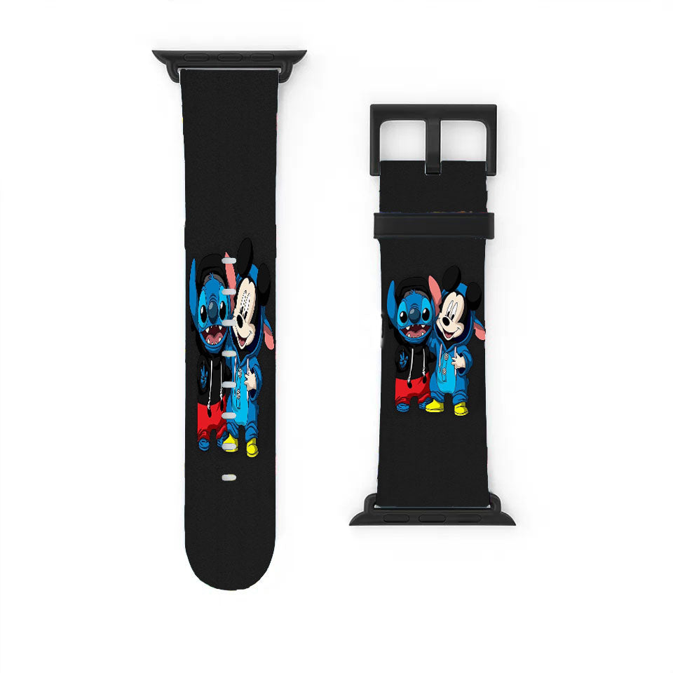 Baby Mickey Mouse And Baby Stitch Apple Watch Band 38Mm - 44Mm