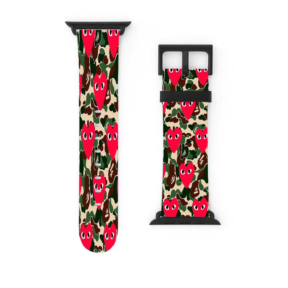 Bape X Comme Des Garcon Camo Apple Watch Band 38Mm - 44Mm