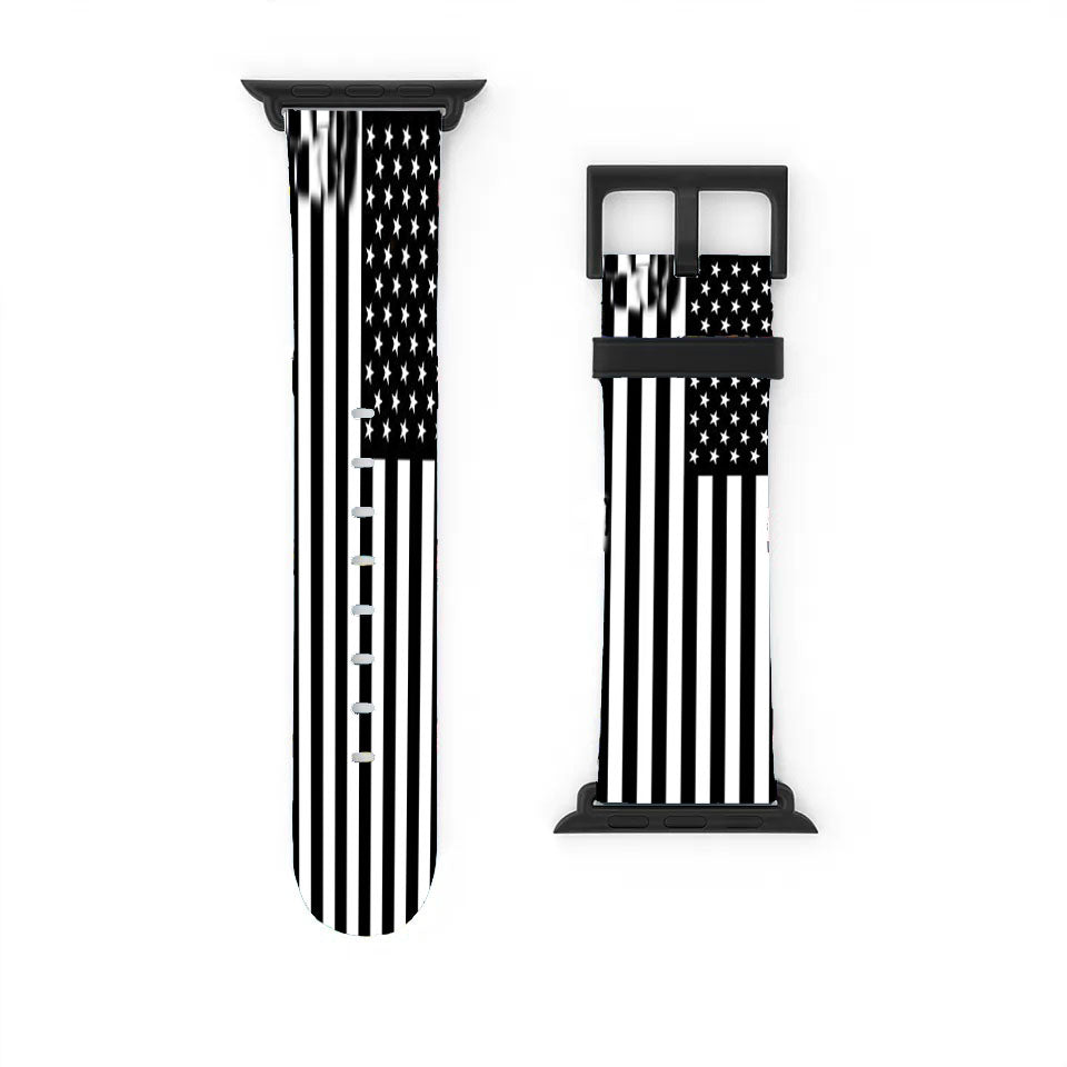 Black & White American Flag Apple Watch Band 38Mm - 44Mm