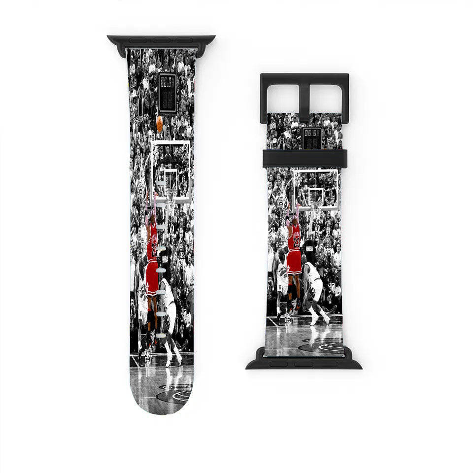 Black White Michael Jordan Last Shot Apple Watch Band 38Mm - 44Mm