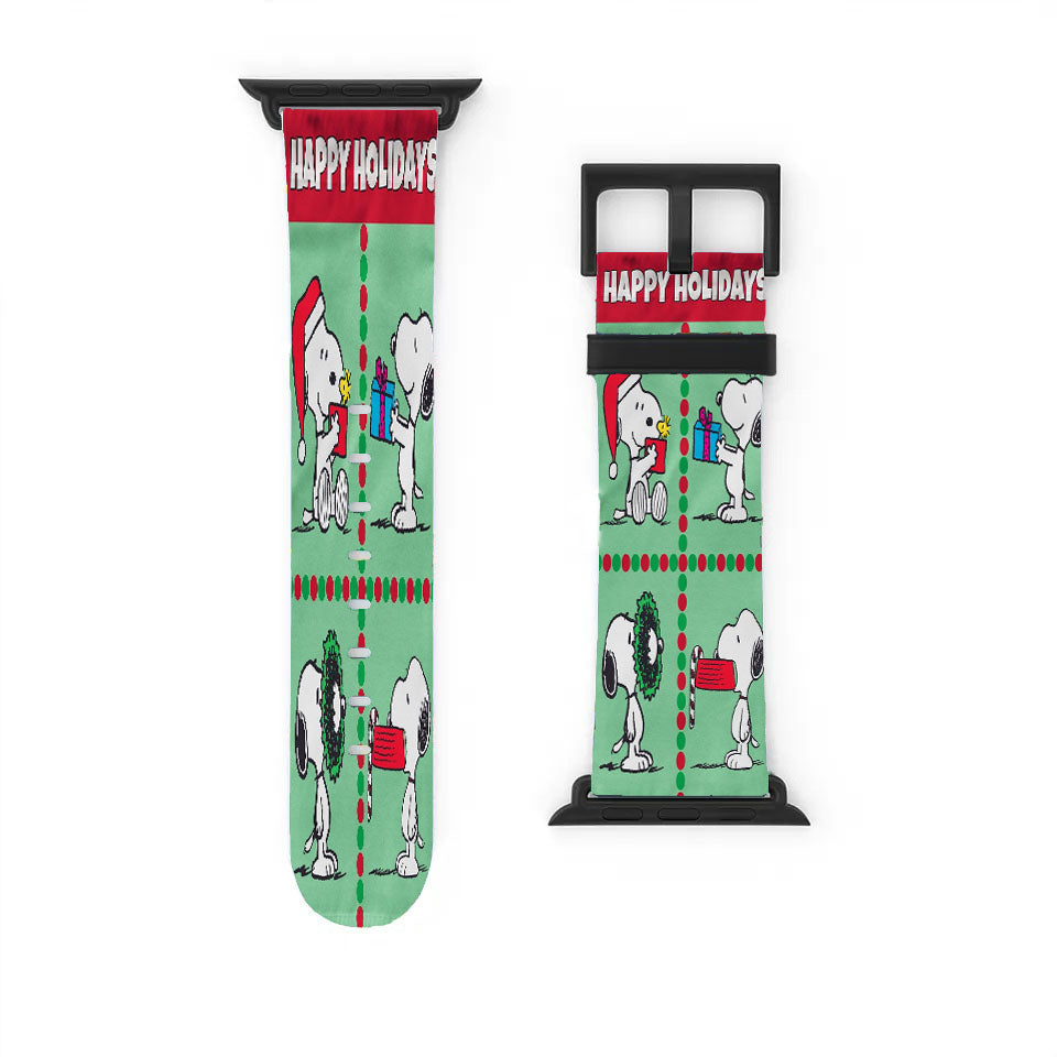 Christmas Scenes Peanuts Holiday Apple Watch Band 38Mm - 44Mm