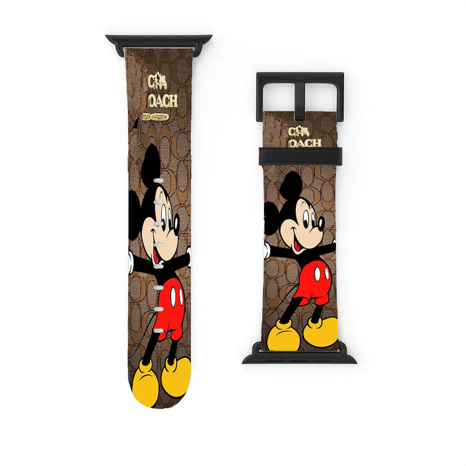 Coach Brown Mickey Mouse 2 Apple Watch Band 38Mm - 44Mm