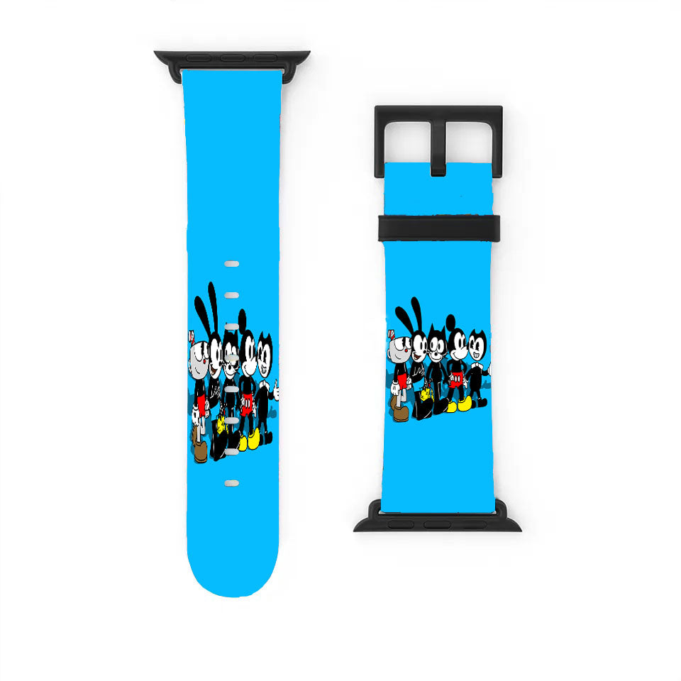 Cuphead Oswald Felix Mickey Bendy Walking Together Apple Watch Band 38Mm - 44Mm
