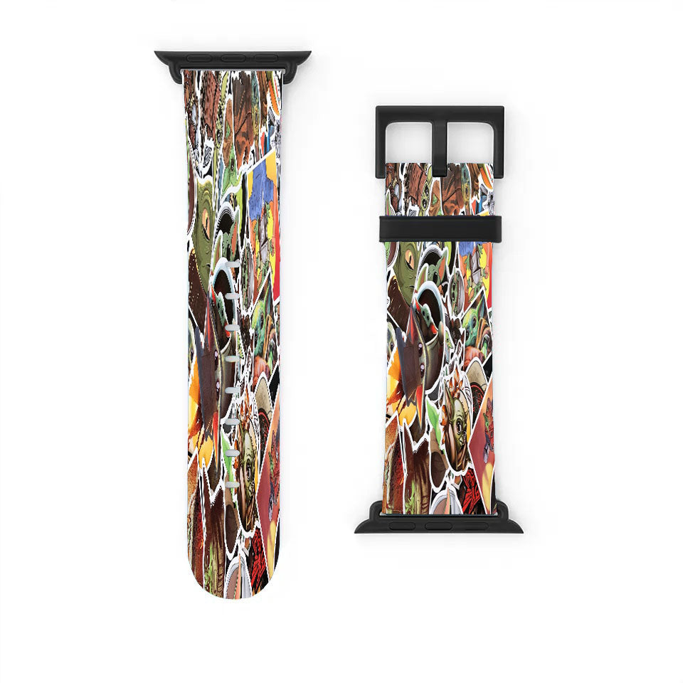 Cute Baby Yoda Star Wars The Mandalorian Stickers Apple Watch Band 38Mm - 44Mm