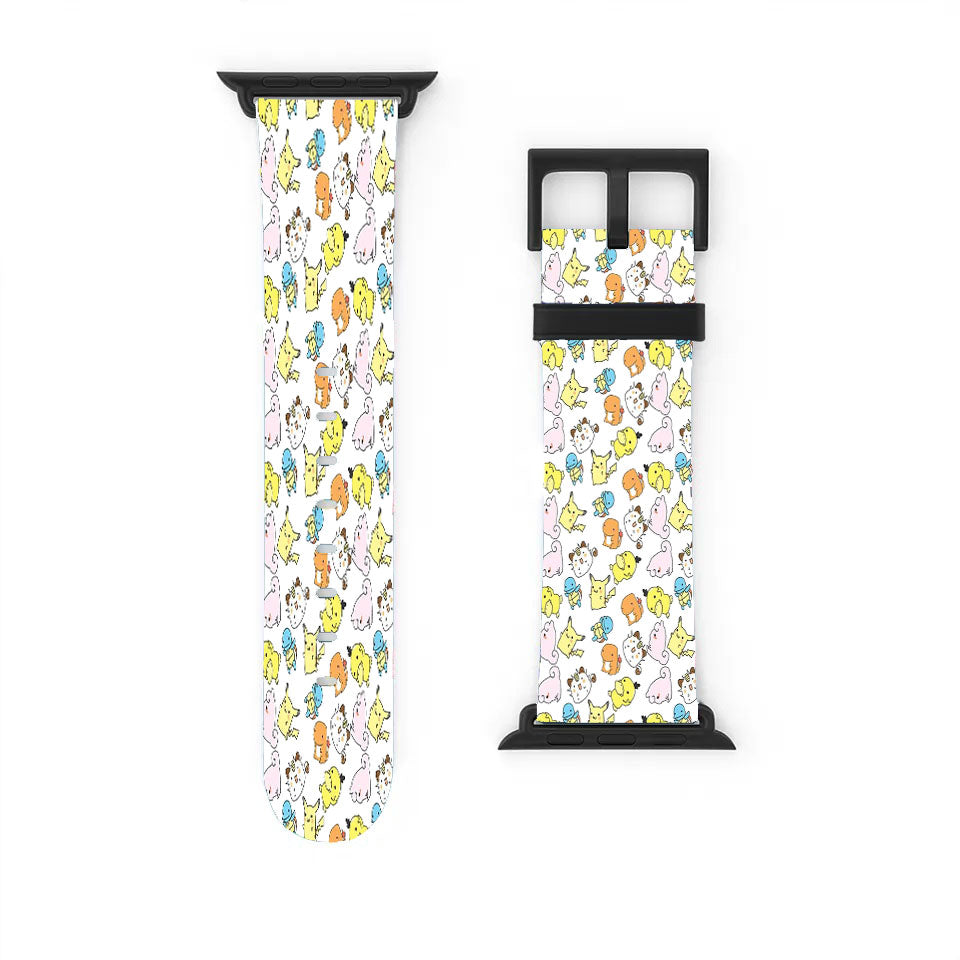 Cute Pokemon Collections Line Art Pattern Apple Watch Band 38Mm - 44Mm