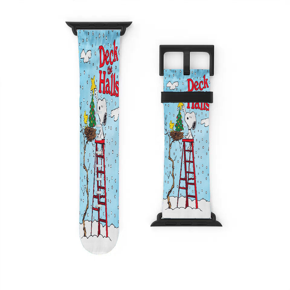 Deck The Halls Snoopy And Woodstock Christmas Apple Watch Band 38Mm - 44Mm