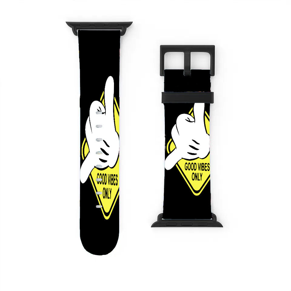 Disney Cartoon Mickey Hand Funny Quote Good Vibes Apple Watch Band 38Mm - 44Mm