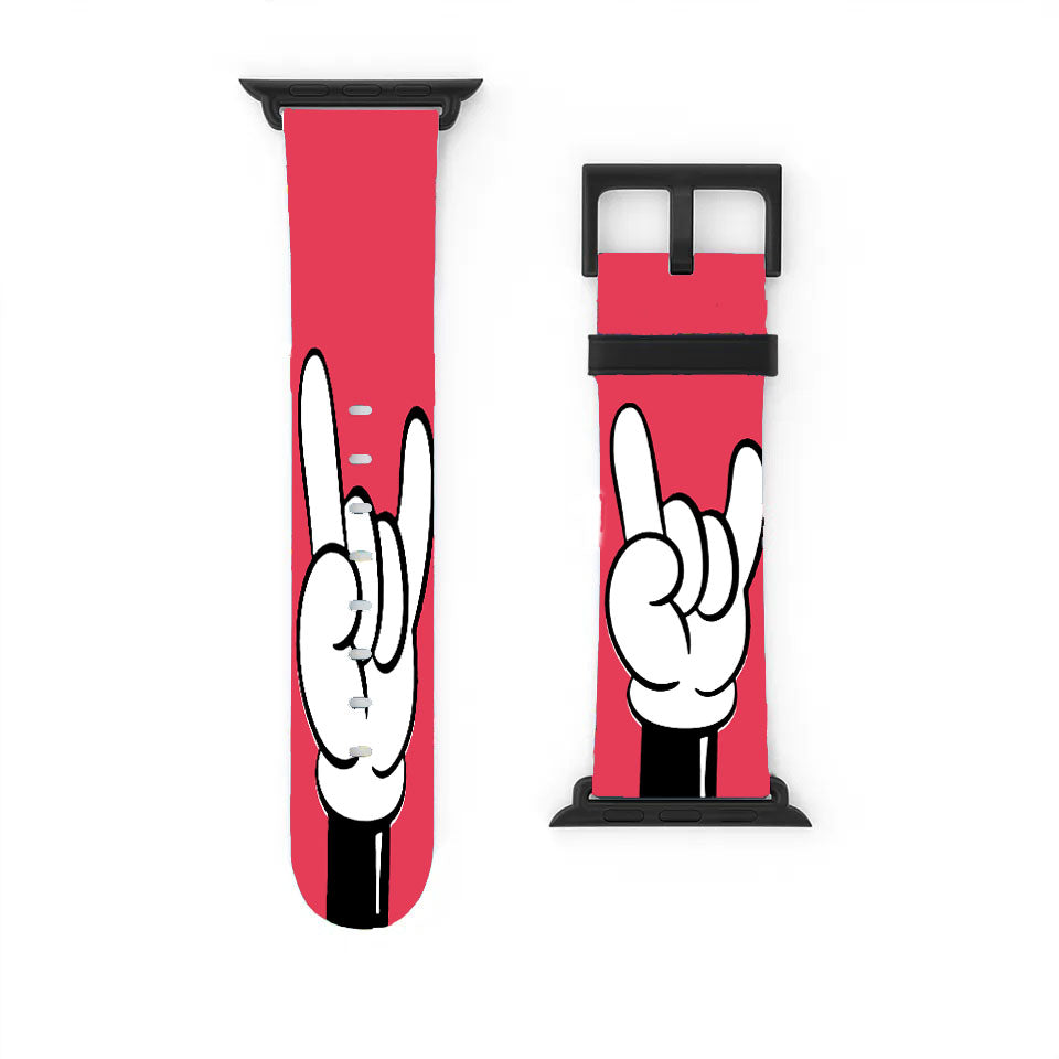 Disney Cartoon Mickey Hand Funny Swag Rock Apple Watch Band 38Mm - 44Mm