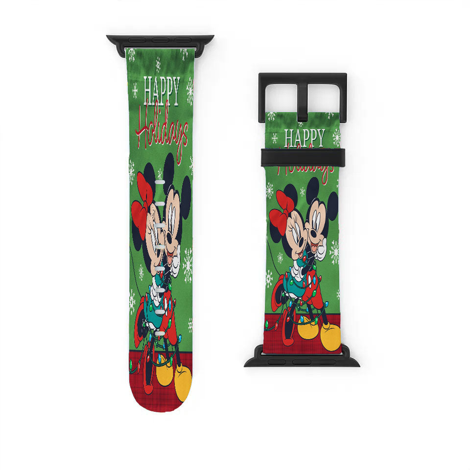 Disney Mickey And Minnie Christmas Light Tangle Apple Watch Band 38Mm - 44Mm