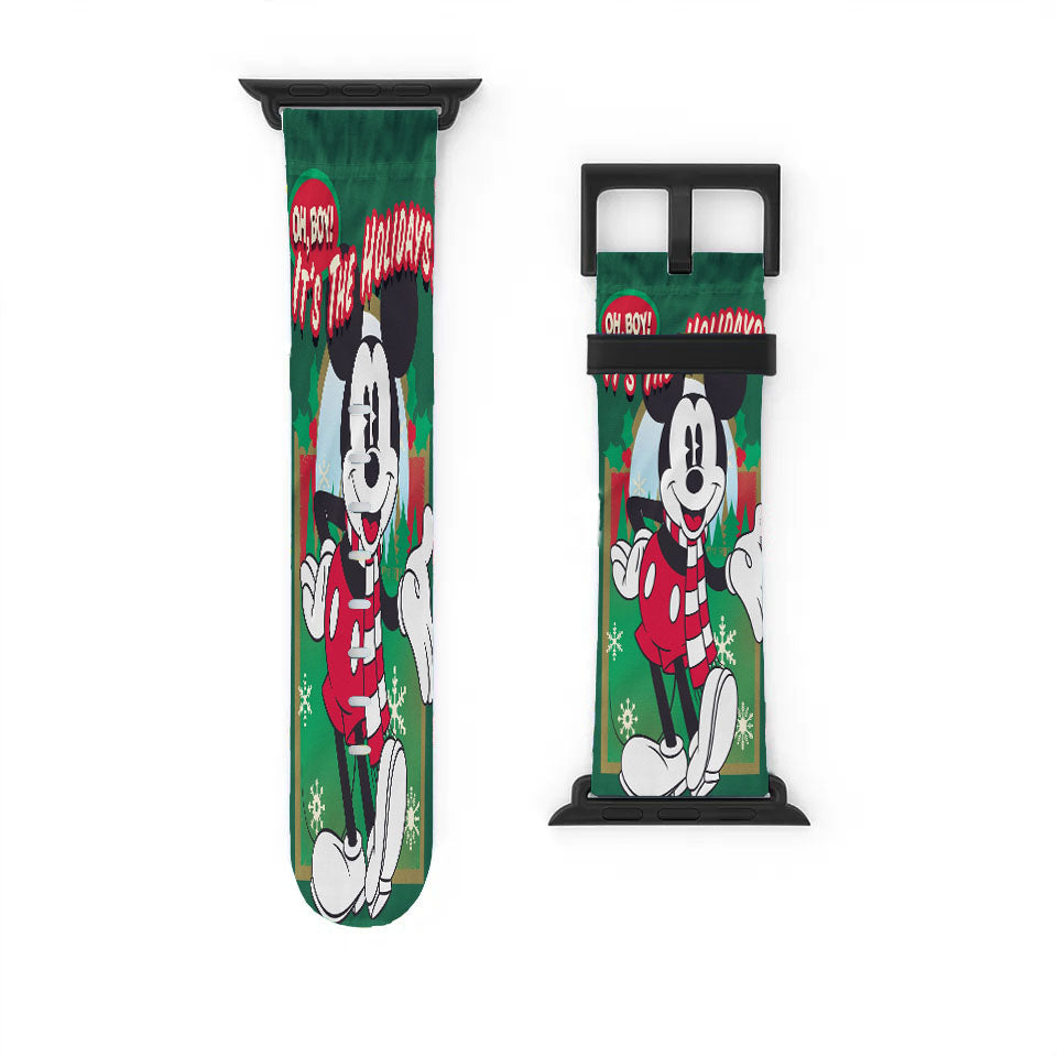 Disney Oh Boy It'S The Holidays Mickey Apple Watch Band 38Mm - 44Mm