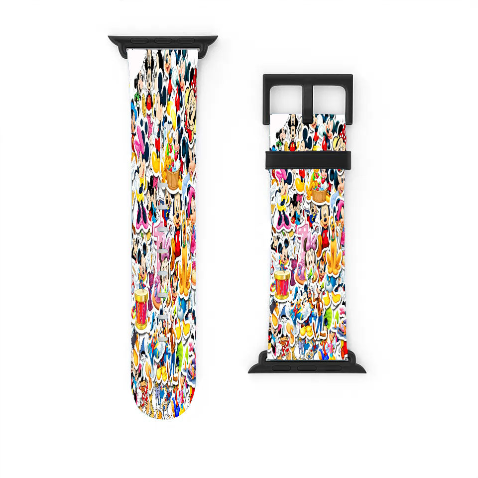 Disney Old Cartoon Mickey Minnie Mouse Donald Duck Pluto Goofy Apple Watch Band 38Mm - 44Mm