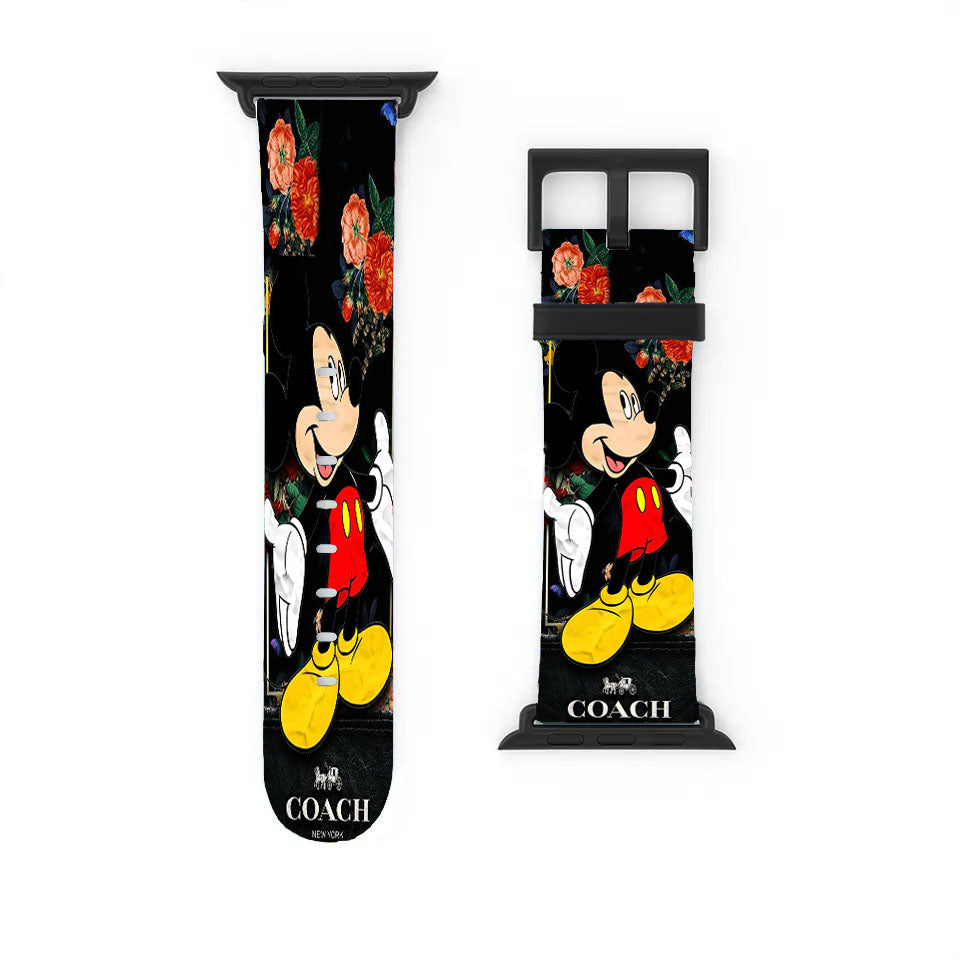 Flowers Coach Mickey Mouse New 49 Apple Watch Band 38Mm - 44Mm