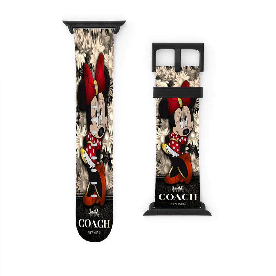 Flowers Coach Minnie Mouse New 43 Apple Watch Band 38Mm - 44Mm
