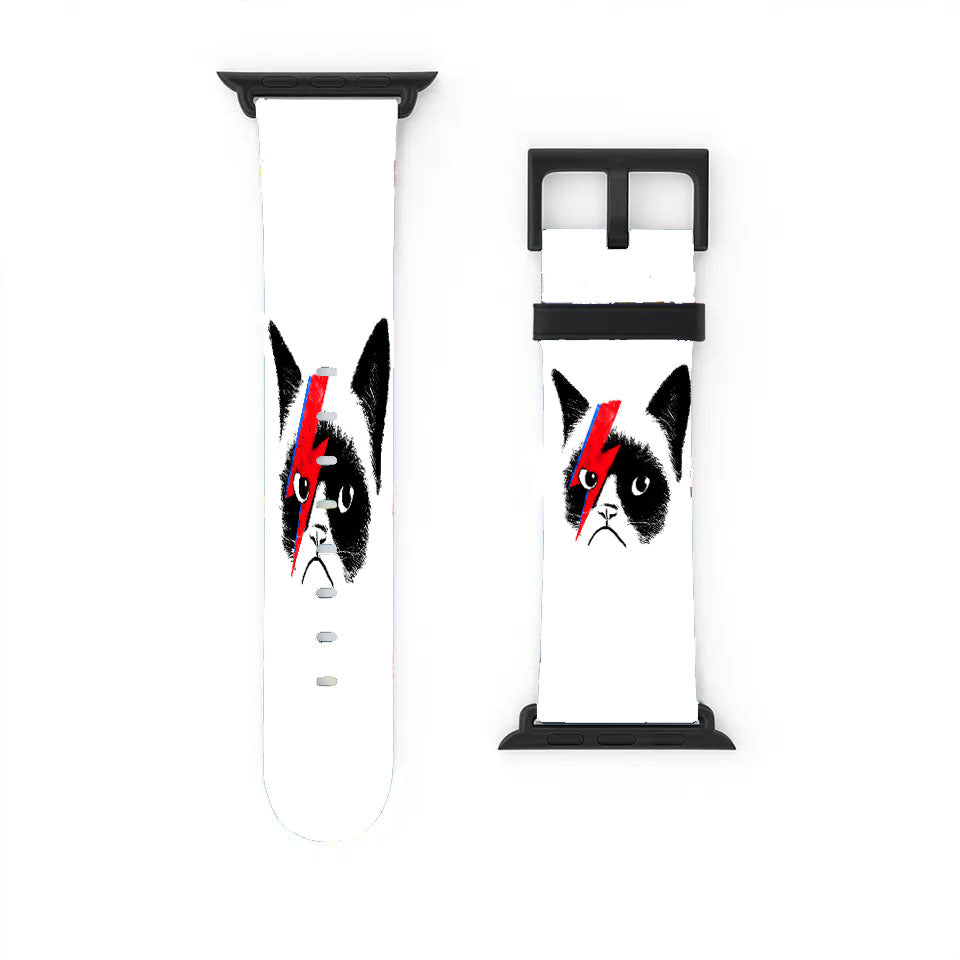 Grumpy Cat As David Bowie  Apple Watch Band 38Mm - 44Mm