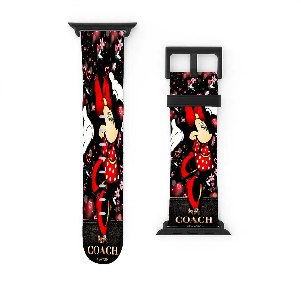 Happy Minni Mouse Coach Flowers Apple Watch Band 38Mm - 44Mm