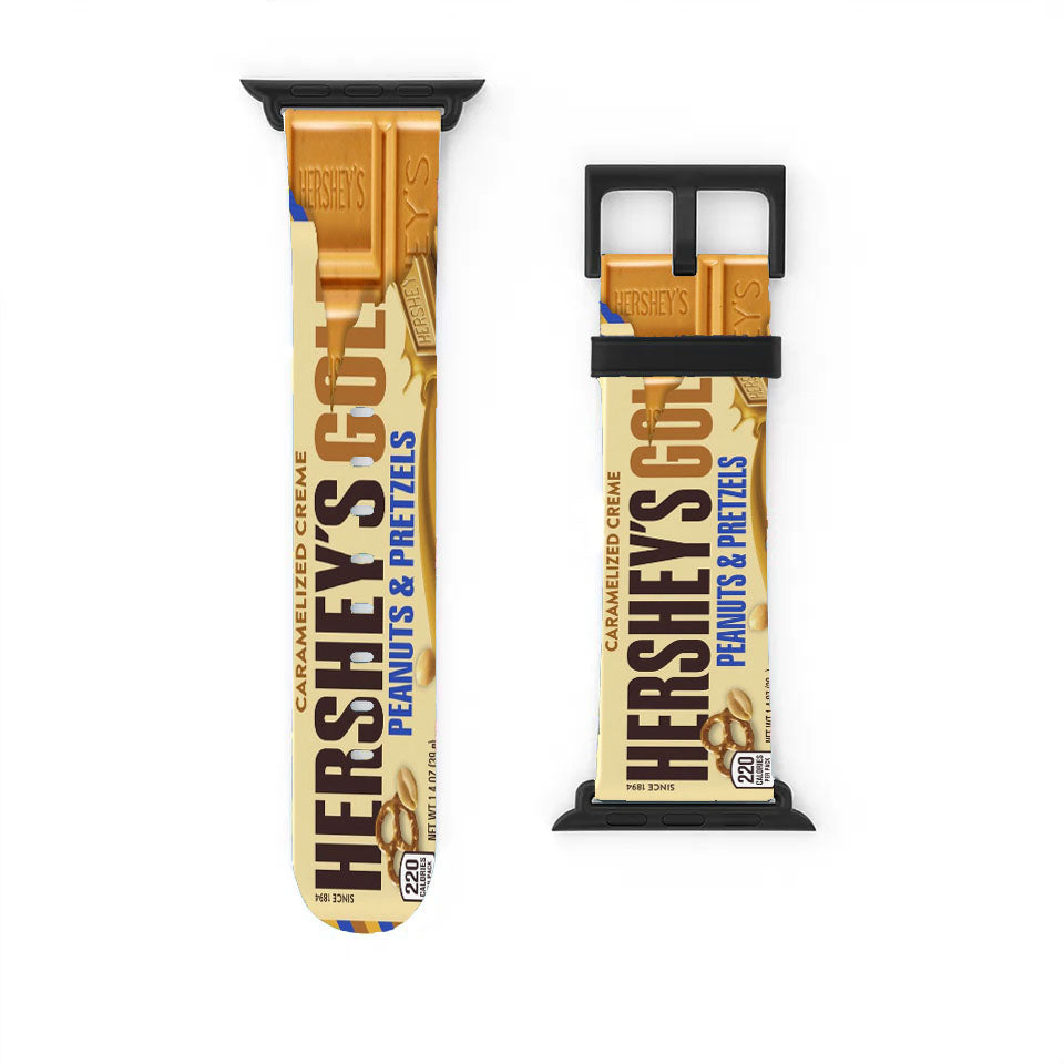 Hershey Gold Peanuts Pretzels Chocolate Candy Bar Apple Watch Band 38Mm - 44Mm