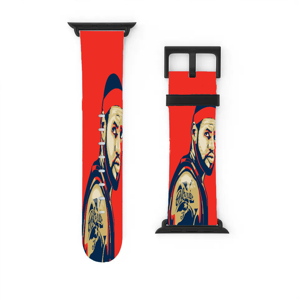 Lebron James Illustration Red Apple Watch Band 38Mm - 44Mm