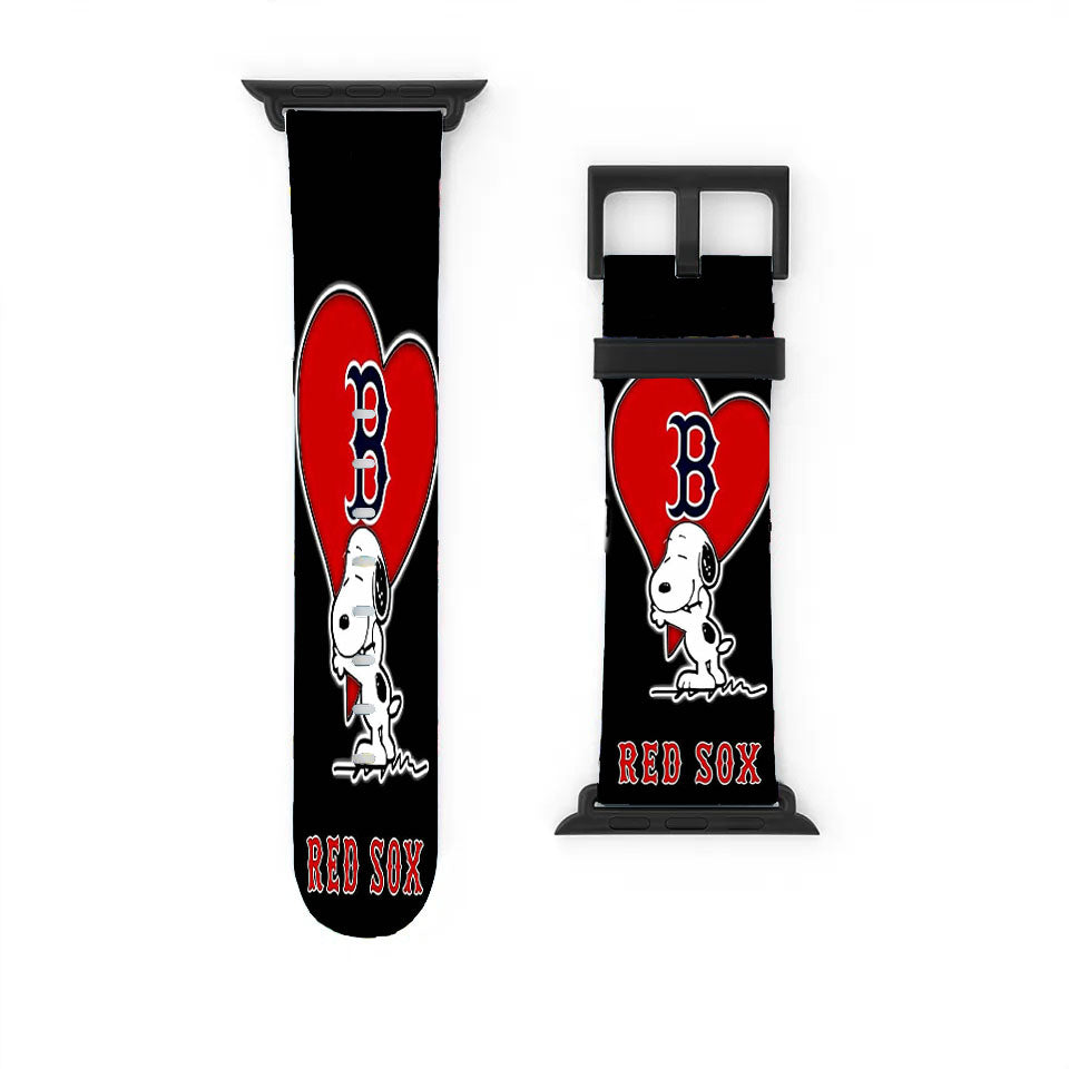 Love Boston Red Sox Snoopy Apple Watch Band 38Mm - 44Mm
